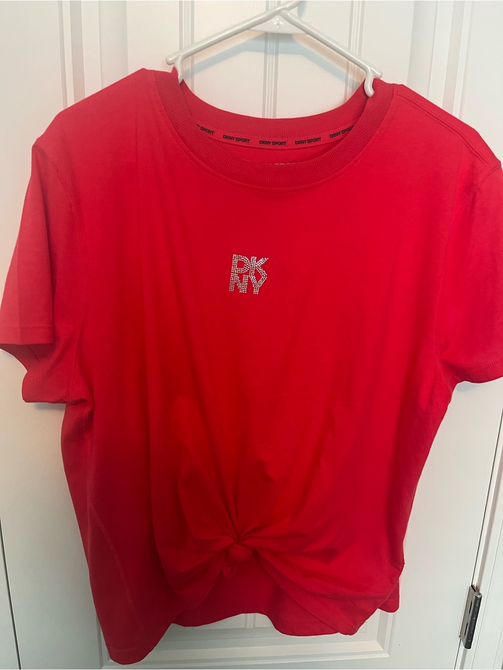 DKNY Sport Red Crewneck Logo Tee